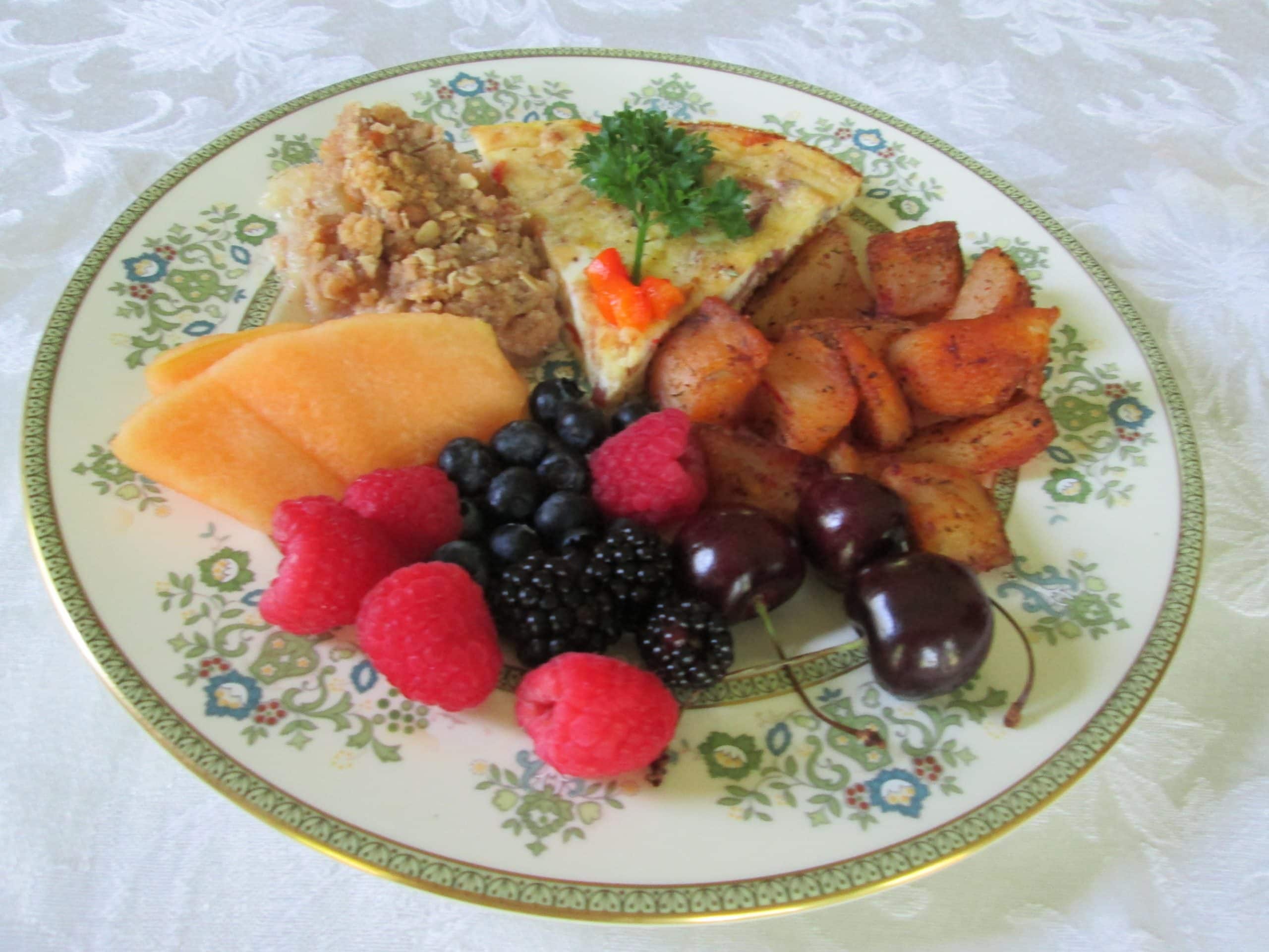 Breakfast served on china Elegant china with breakfast